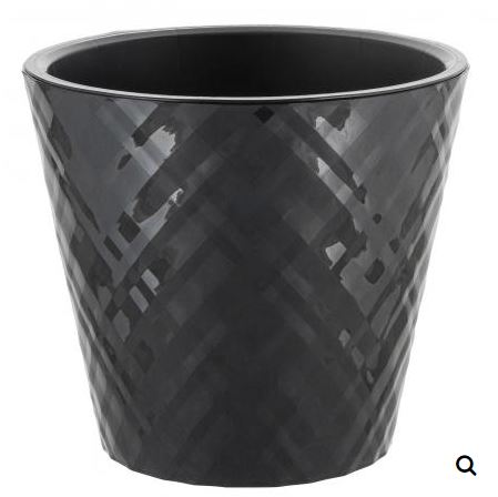 Горшок для цветов InGreen Manhattan D280мм, 11л c дренажной вставкой, оникс